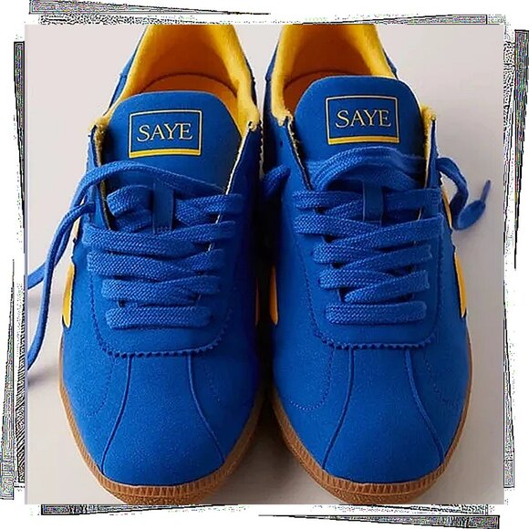 Blue & Yellow Retro 70's Inspired "M70 Dart" Vegan Suede Sneakers (EU 37) SAYE - Picture 3 of 4